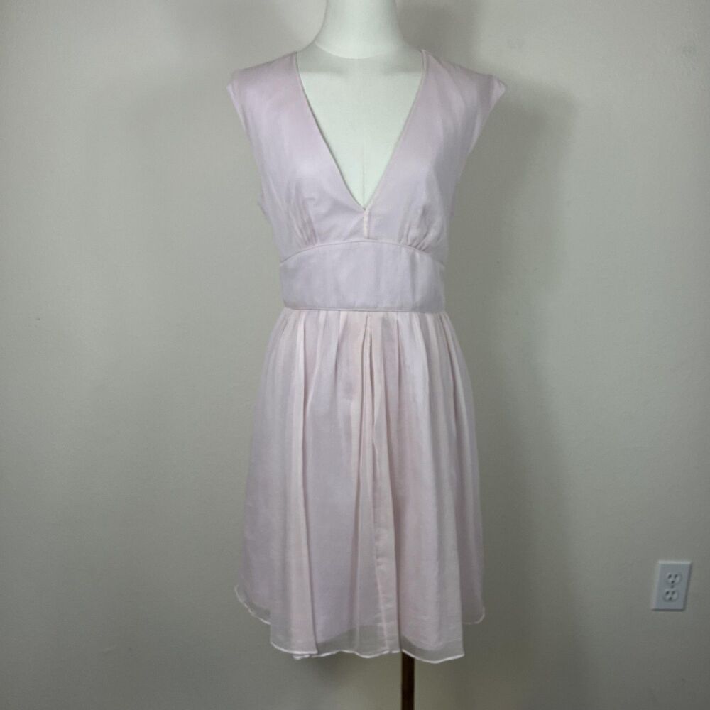 J Crew Dress Womens 4 Pink Silk Chiffon Party Coquette Fairy Quiet Luxury